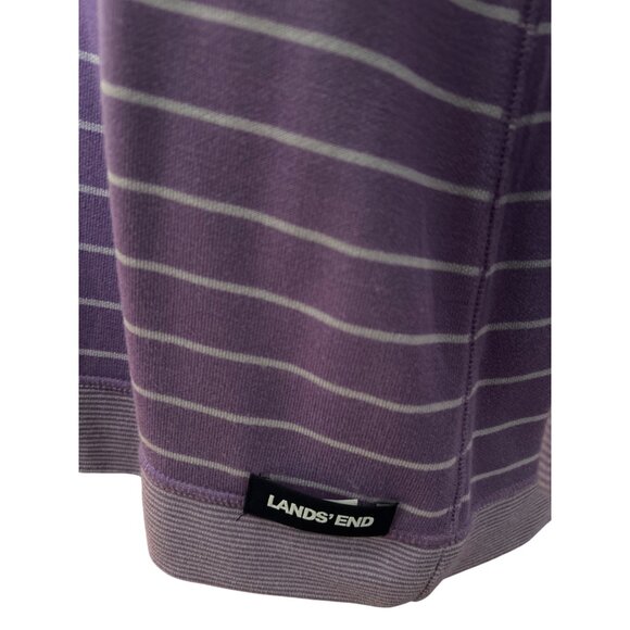 Lands End Reversible Purple Striped 3/4 Sleeve Top Size Medium Stretchy Casual - Picture 2 of 8